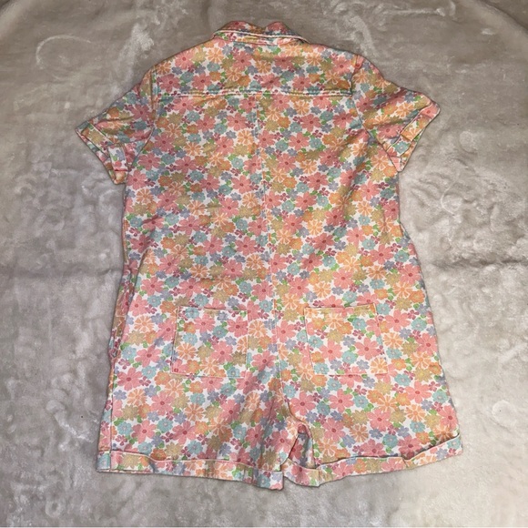 Storia Floral Denim Button Romper Size Medium - Picture 6 of 11